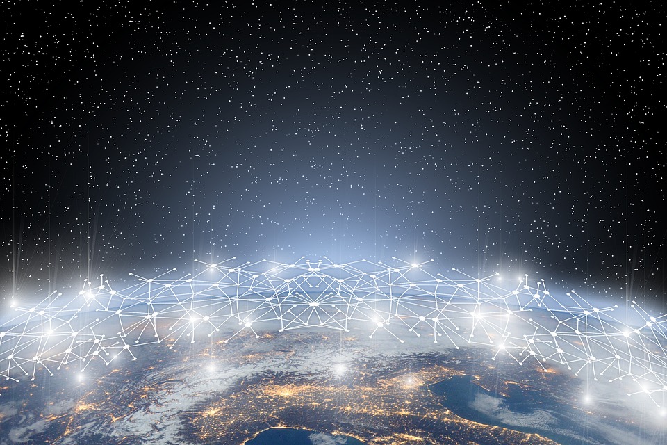 网络, 地球, 块链, 环球, 数字化, 通讯, 世界各地, 连接, 全球, 技术, 数字, 明星, 星系
